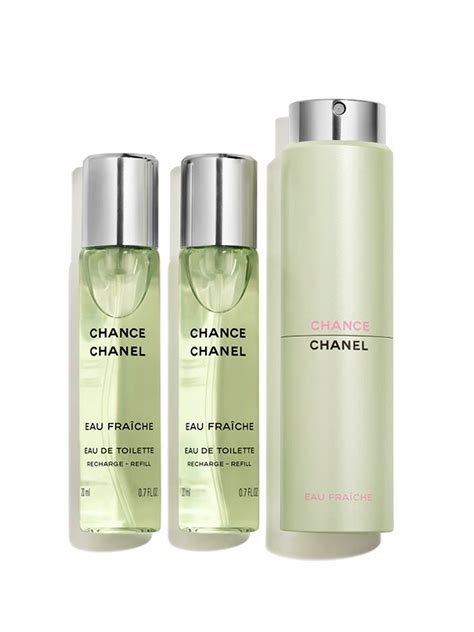 chanel chance eau de toilette twist and spray 3x20ml|chanel chance eau fraiche refills.